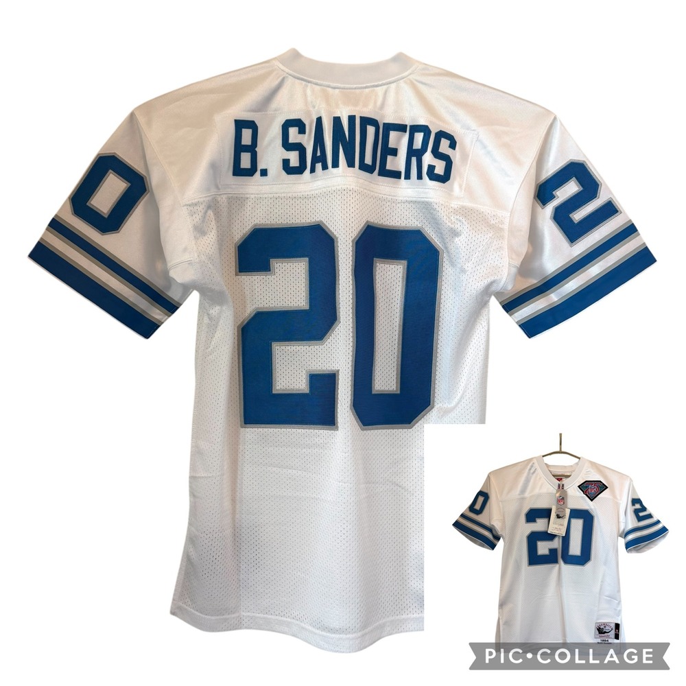 Barry‎ Sanders Detroit Lions Mitchell Ness 1994 Throwback Jersey White Large NEW